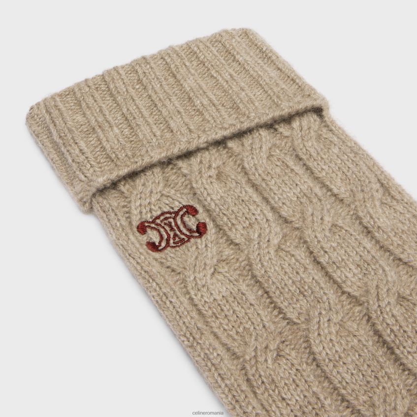 accesorii ro CELINE femei mănuși triomphe din tricot cablu din cașmir 8R6R601186