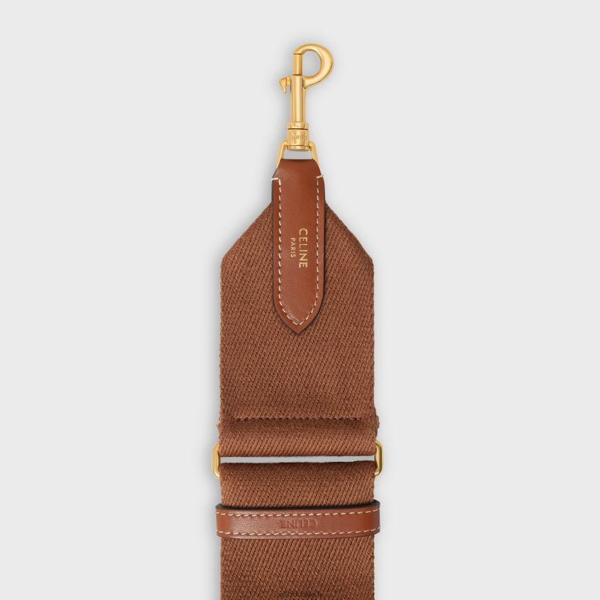 accesorii ro CELINE femei curea reglabila din lana cu finisaj auriu 8R6R60440