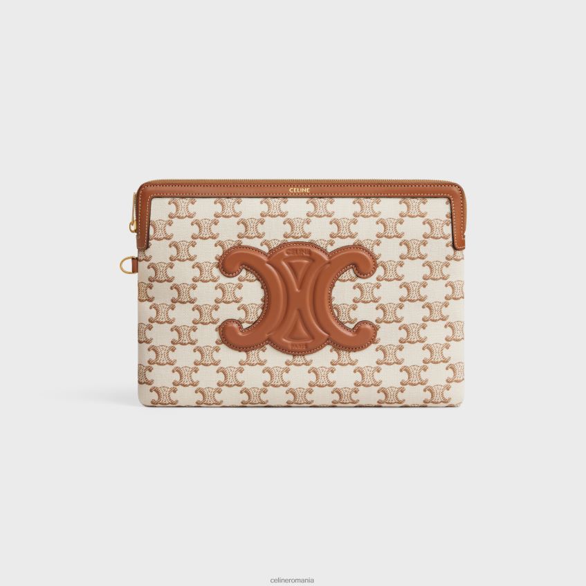 accesorii ro CELINE femei husă mică cu semnătură cu cureaua din material textil cu imprimeu triomphe și piele de vițel 8R6R60434