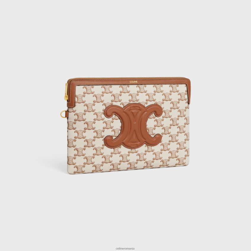 accesorii ro CELINE femei husă mică cu semnătură cu cureaua din material textil cu imprimeu triomphe și piele de vițel 8R6R60434