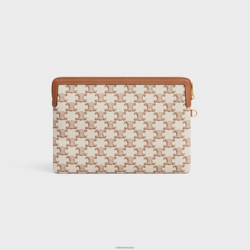 accesorii ro CELINE femei husă mică cu semnătură cu cureaua din material textil cu imprimeu triomphe și piele de vițel 8R6R60434