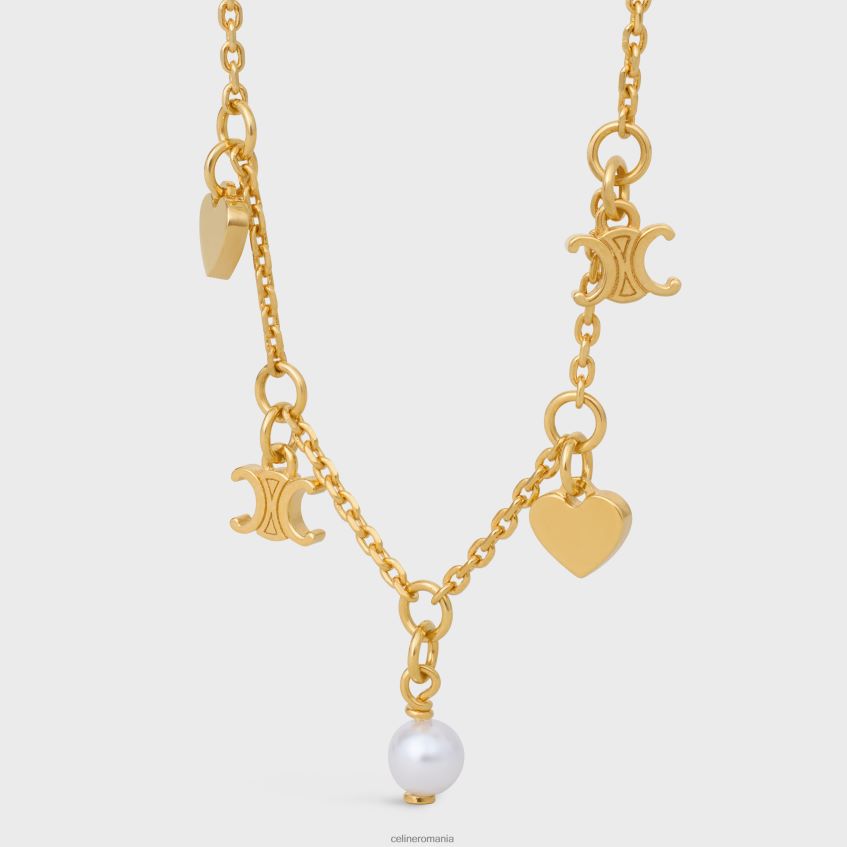 accesorii ro CELINE femei Bratara coeur Charms din alama cu finisaj auriu si perla din rasina 8R6R601364