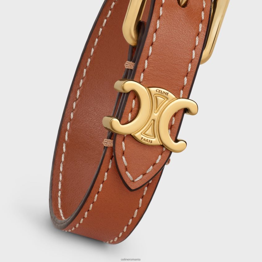 accesorii ro CELINE femei Bratara triomphe din piele de vitel si alama cu finisaj auriu 8R6R601322