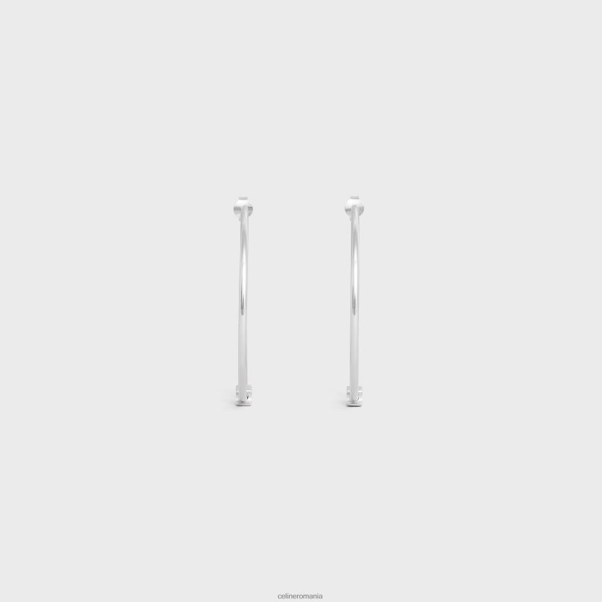 accesorii ro CELINE femei Cercuri mari triomphe din alamă cu finisaj rodiu 8R6R601261