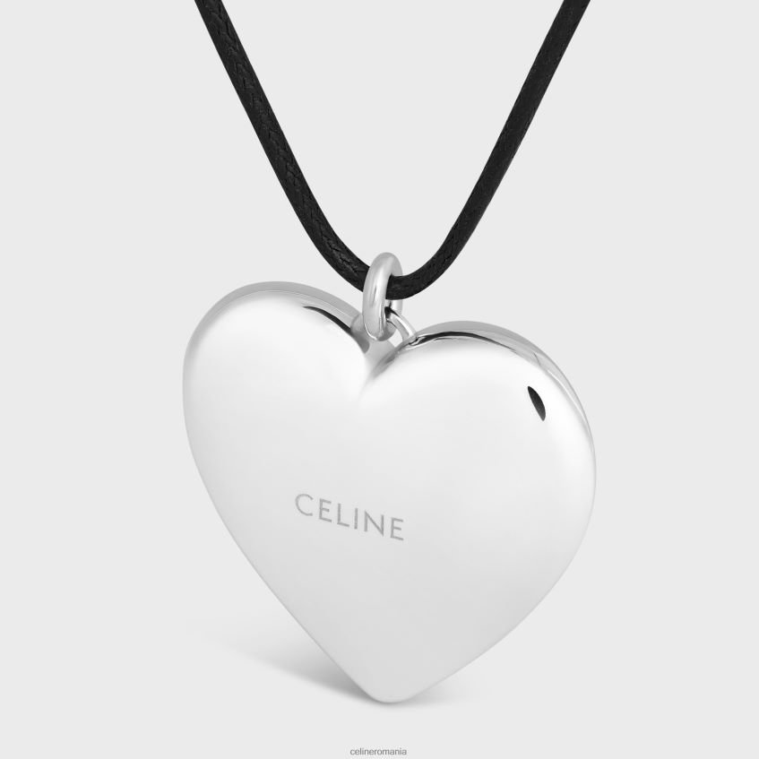 accesorii ro CELINE femei Colier coeur triomphe din alamă cu finisaj rodiu și bumbac 8R6R601256
