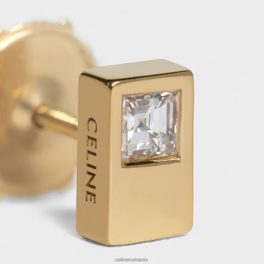 accesorii ro CELINE femei Stud dublu pătrat sentimental din diamant 8R6R601403