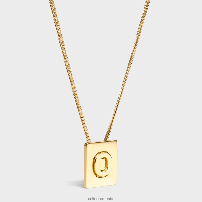 accesorii ro CELINE femei alfabet o colier din alamă cu finisaj 8R6R601338