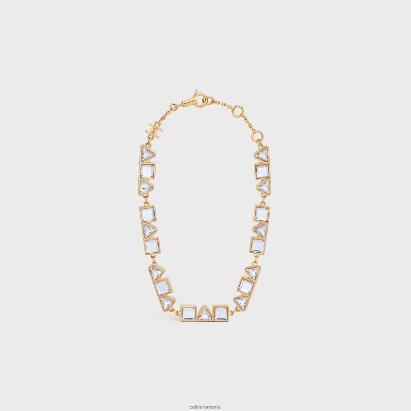 accesorii ro CELINE femei bratara geometrica din alama cu finisaj si strass 8R6R601266