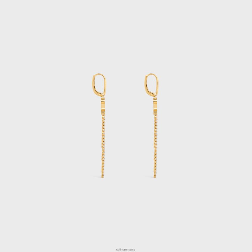 accesorii ro CELINE femei cercei cu franjuri triomphe din alama cu finisaj si stras 8R6R601275