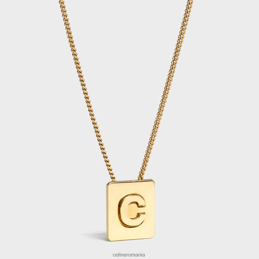 accesorii ro CELINE femei colier alfabet c din alamă cu finisaj 8R6R601326