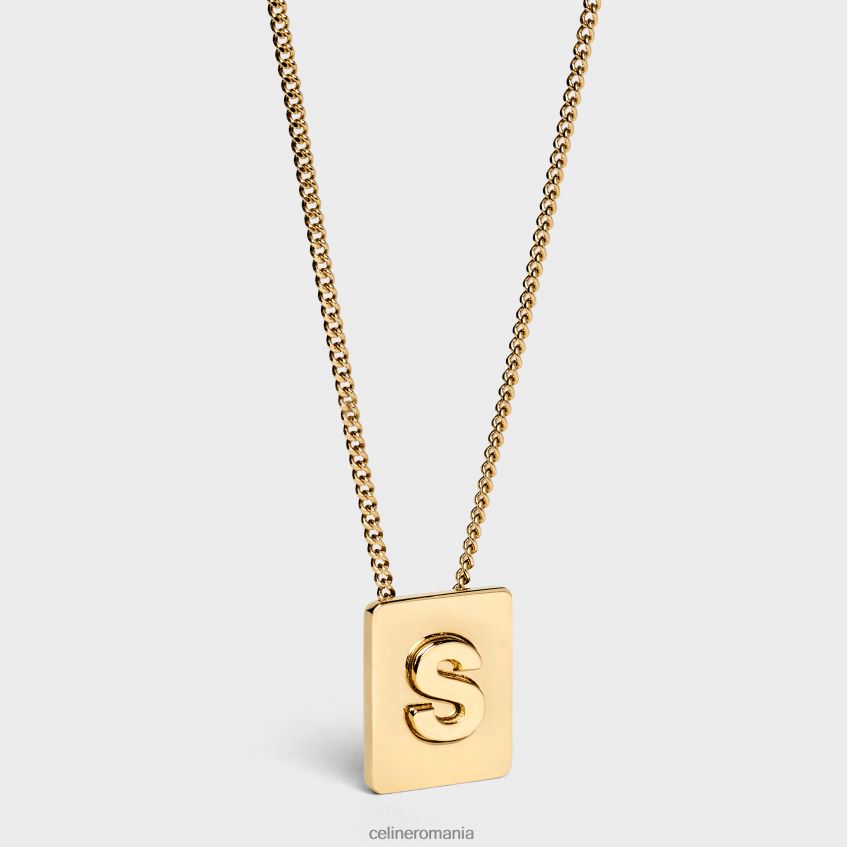 accesorii ro CELINE femei colier alfabet din alamă cu finisaj 8R6R601342