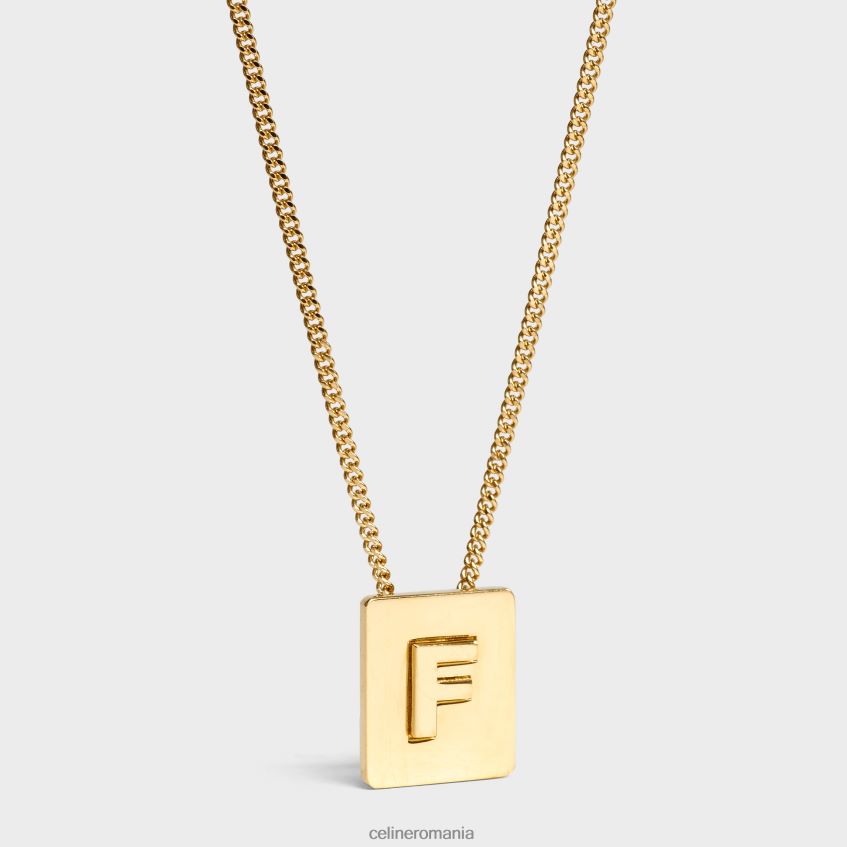 accesorii ro CELINE femei colier alfabet f din alamă cu finisaj 8R6R601329