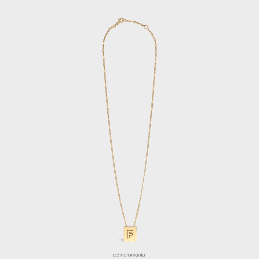 accesorii ro CELINE femei colier alfabet f din alamă cu finisaj 8R6R601329