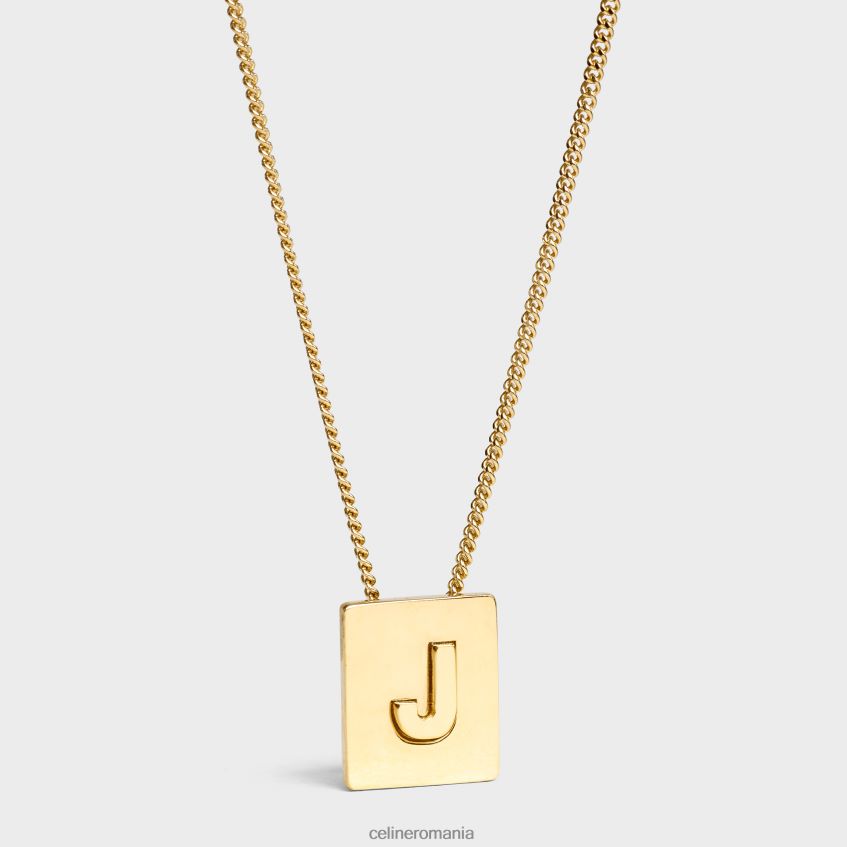 accesorii ro CELINE femei colier alfabet j din alamă cu finisaj 8R6R601333