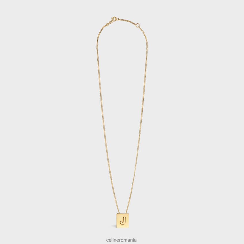 accesorii ro CELINE femei colier alfabet j din alamă cu finisaj 8R6R601333