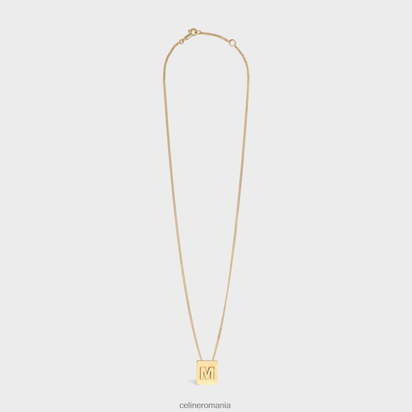 accesorii ro CELINE femei colier alfabet m din alamă cu finisaj 8R6R601336