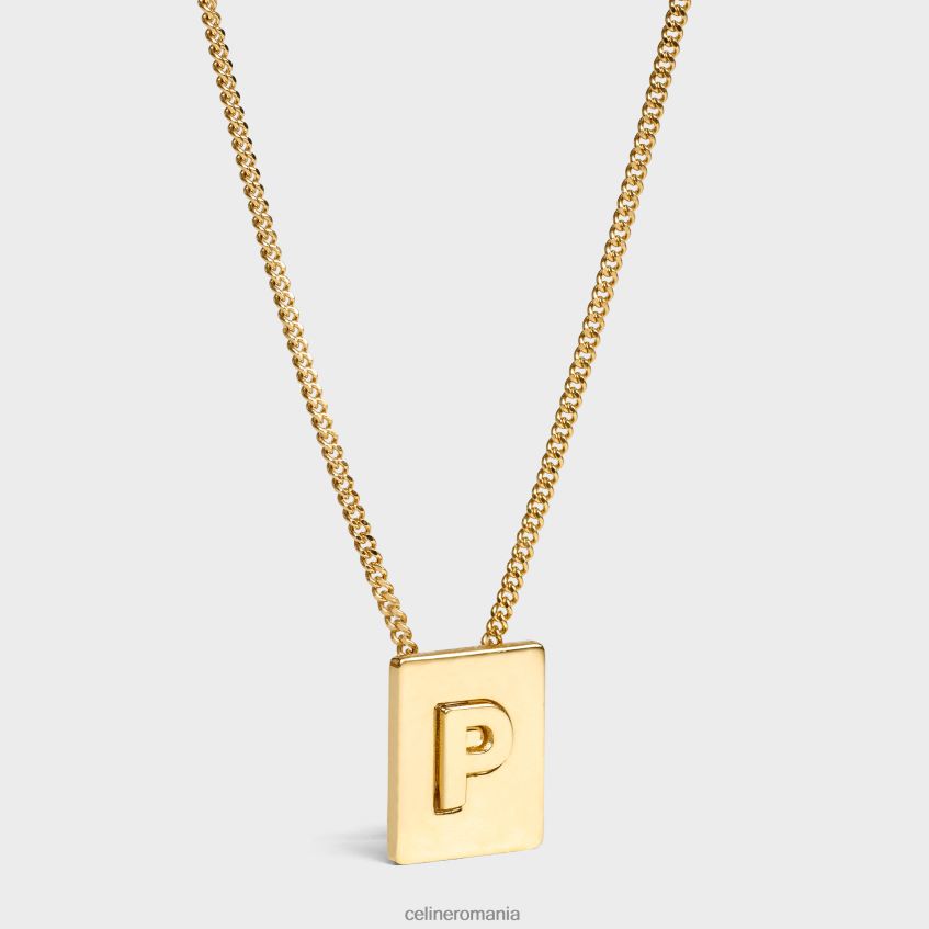 accesorii ro CELINE femei colier alfabet p din alamă cu finisaj 8R6R601339