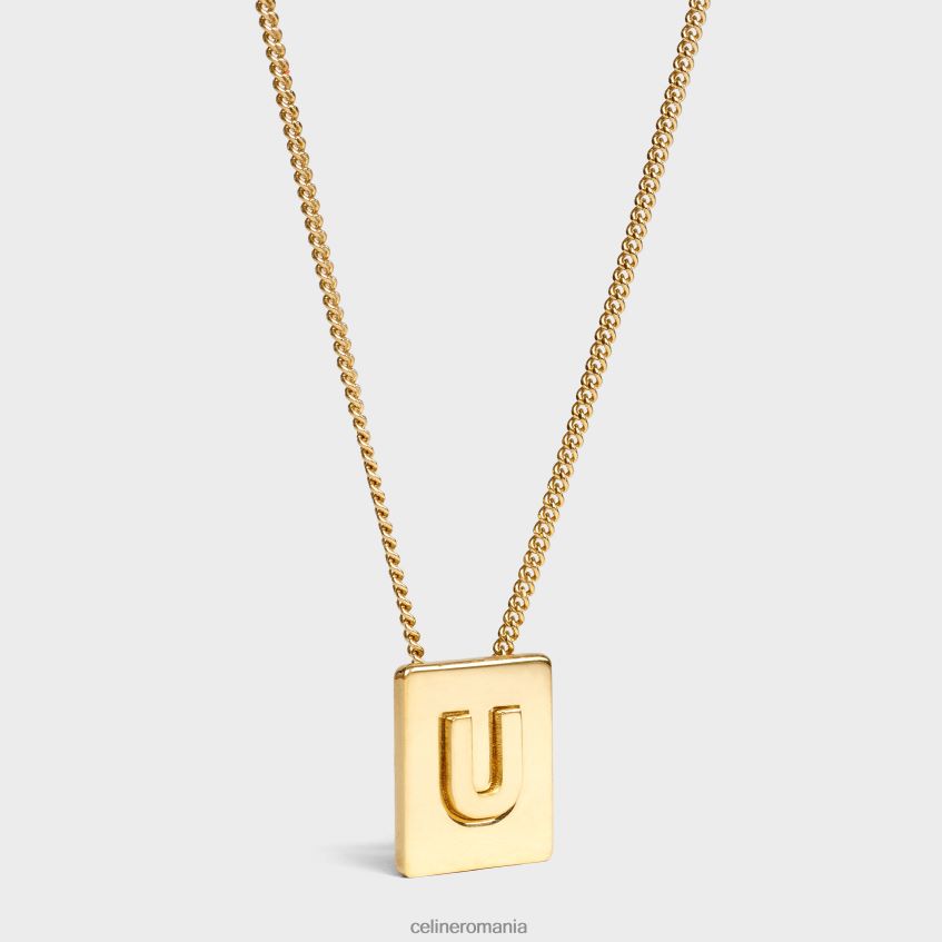 accesorii ro CELINE femei colier alfabet u din alamă cu finisaj 8R6R601344