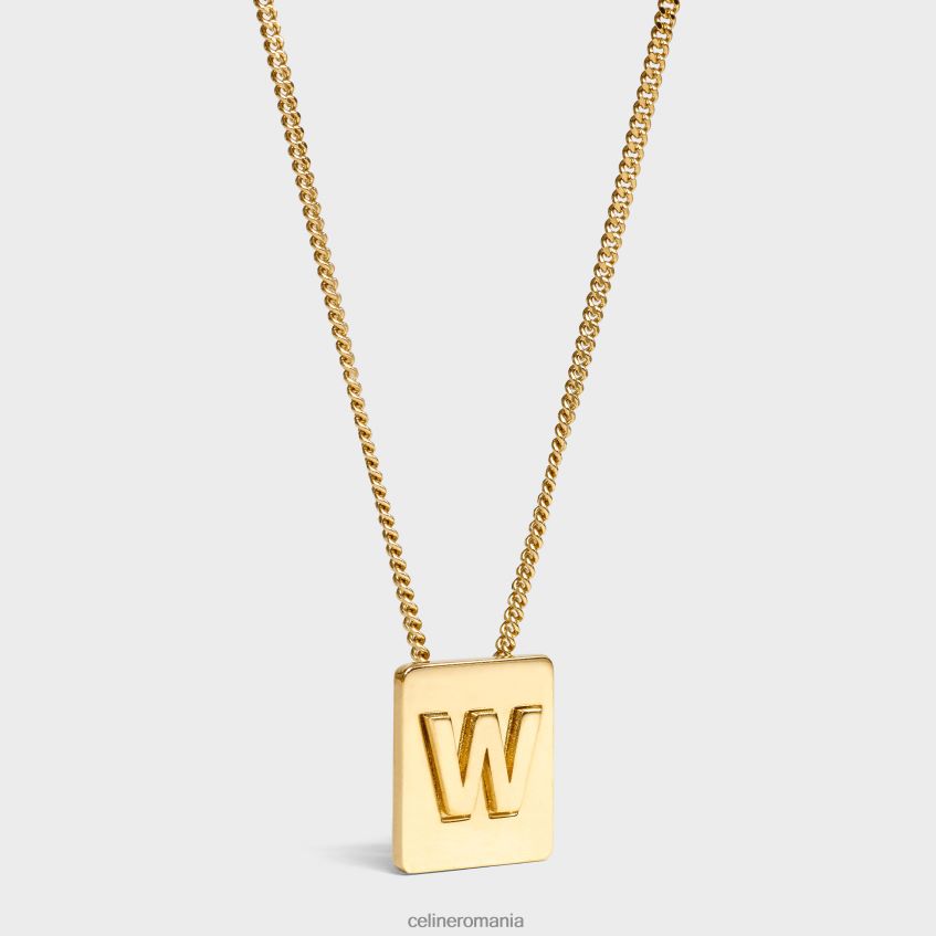 accesorii ro CELINE femei colier alfabet w din alamă cu finisaj 8R6R601346