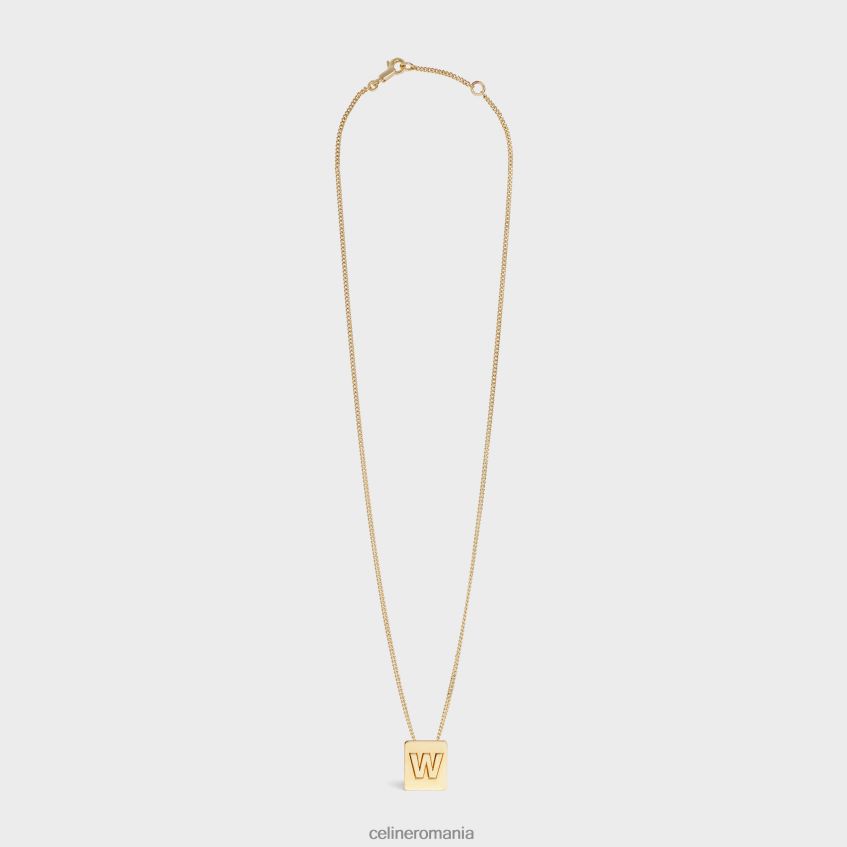 accesorii ro CELINE femei colier alfabet w din alamă cu finisaj 8R6R601346