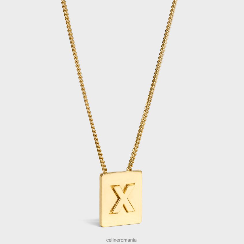 accesorii ro CELINE femei colier alfabet x din alama cu finisaj 8R6R601347