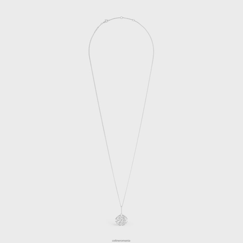 accesorii ro CELINE femei colier cu margarete din alamă cu finisaj rodiu și stras 8R6R601355