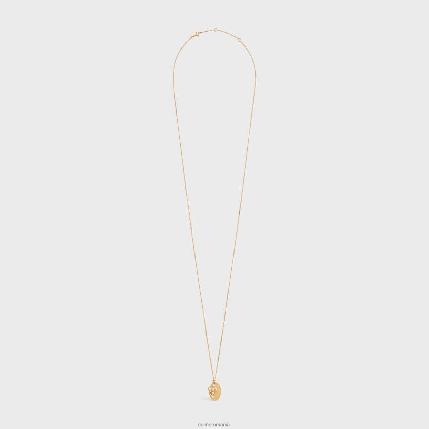 accesorii ro CELINE femei colier de perle populare triomphe din alamă cu finisaj auriu și perle de rășină 8R6R601295