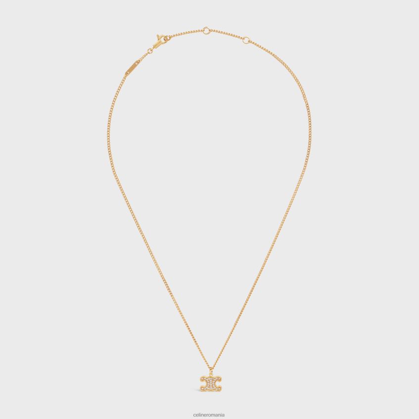 accesorii ro CELINE femei colier triomphe cu strasuri din alamă cu finisaj și cristale 8R6R601299