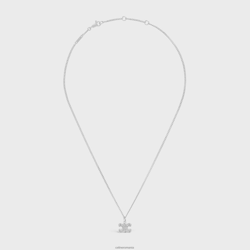 accesorii ro CELINE femei colier triomphe cu strasuri din alamă cu finisaj rodiu și cristale 8R6R601300