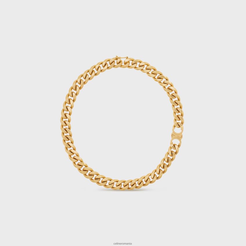 accesorii ro CELINE femei colier triomphe gourmette din alamă cu finisaj 8R6R601310