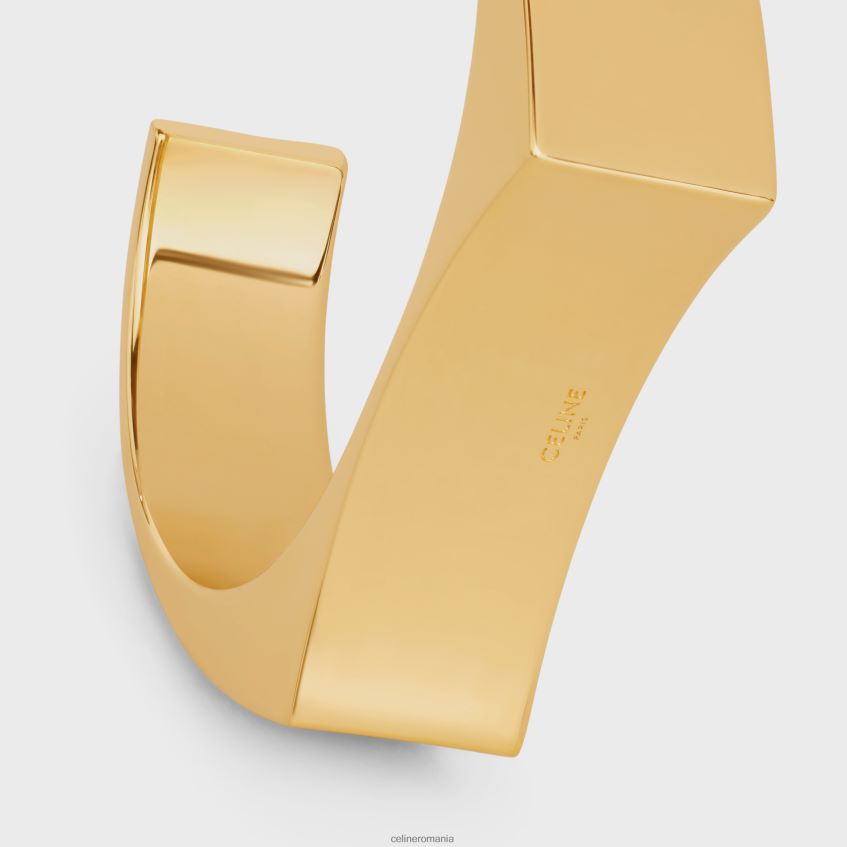 accesorii ro CELINE femei forme abstraite manșetă concavă din alamă cu finisaj 8R6R601371