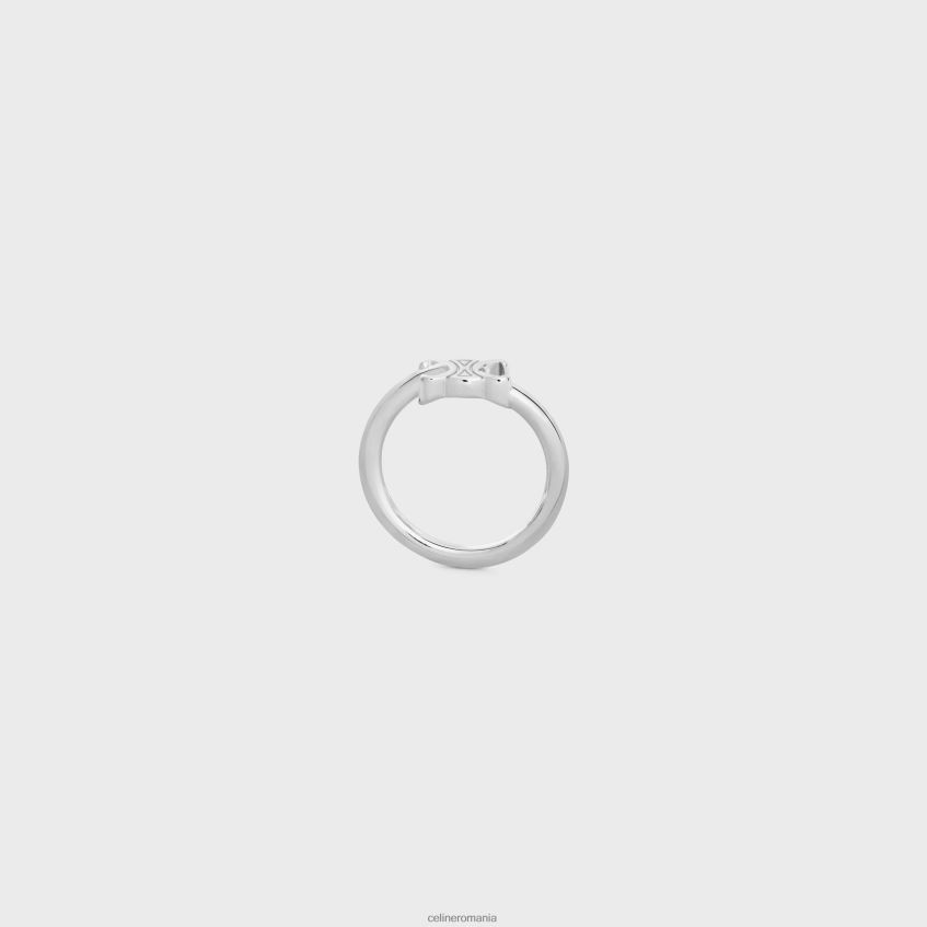 accesorii ro CELINE femei inel asimetric triomphe din alamă cu finisaj rodiu 8R6R601294
