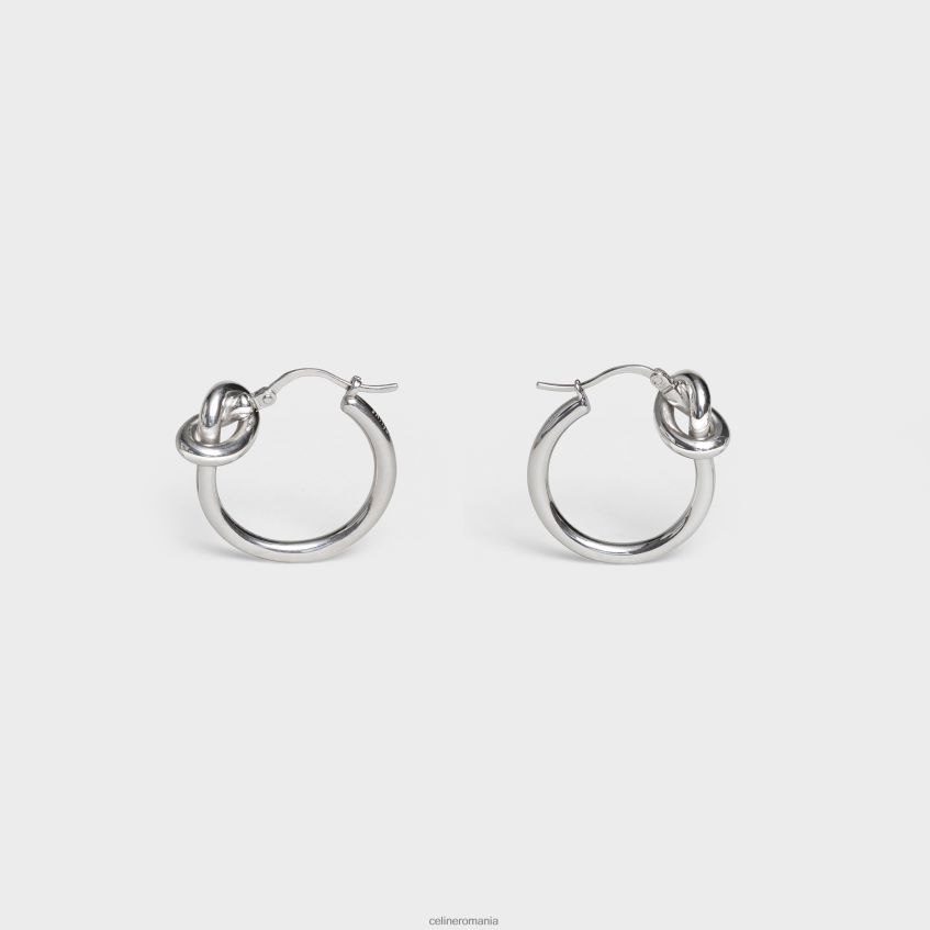 accesorii ro CELINE femei înnodați cercuri mici din alamă cu finisaj rodiu 8R6R601352