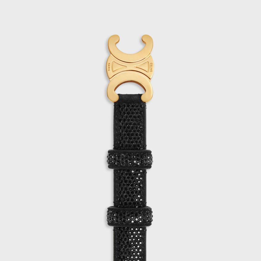 accesorii ro CELINE femei centura triomphe mica din piele intoarsa de vitel cu stras 8R6R601079