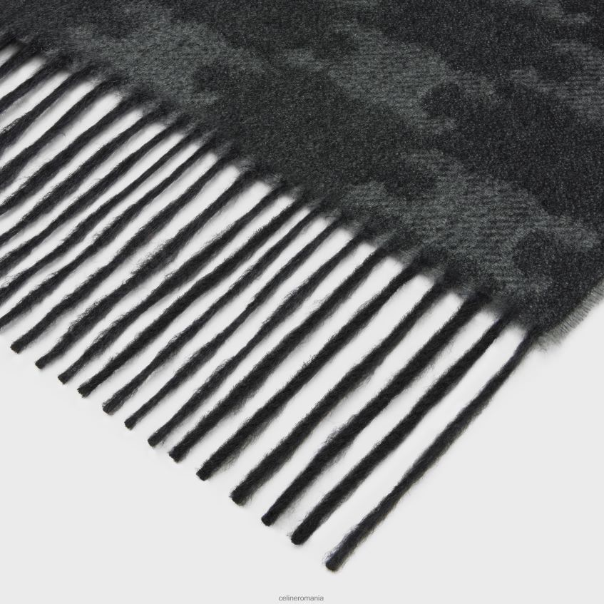 accesorii ro CELINE bărbați eșarfă cu franjuri din cașmir monogramă 8R6R602261