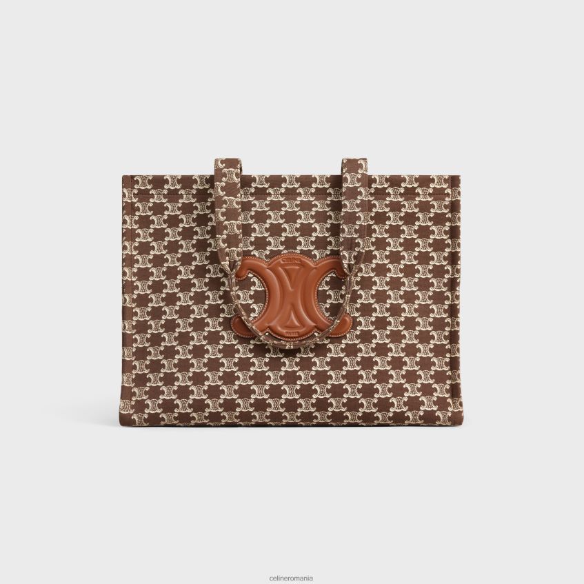 accesorii ro CELINE femei Cabas thais mari din material textil cu imprimeu triomphe pânză și piele de vițel 8R6R6028