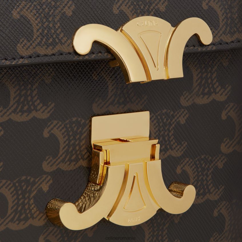 accesorii ro CELINE femei geantă de umăr claude din pânză și piele de vițel Triomphe 8R6R60192