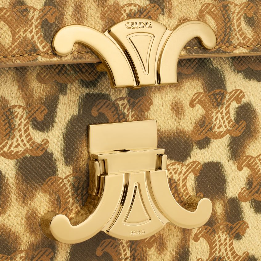 accesorii ro CELINE femei geantă de umăr cu lanț claude din pânză triomphe cu imprimeu 8R6R6052