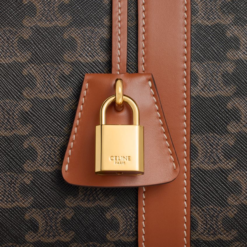 accesorii ro CELINE femei geantă mare de voiaj din pânză Triomphe și piele de vițel 8R6R6086