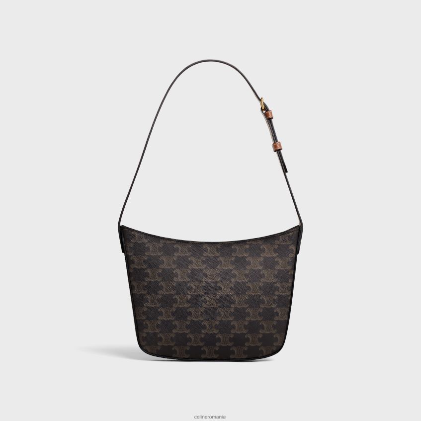 accesorii ro CELINE femei geantă medie croque din pânză și piele de vițel Triomphe 8R6R60229