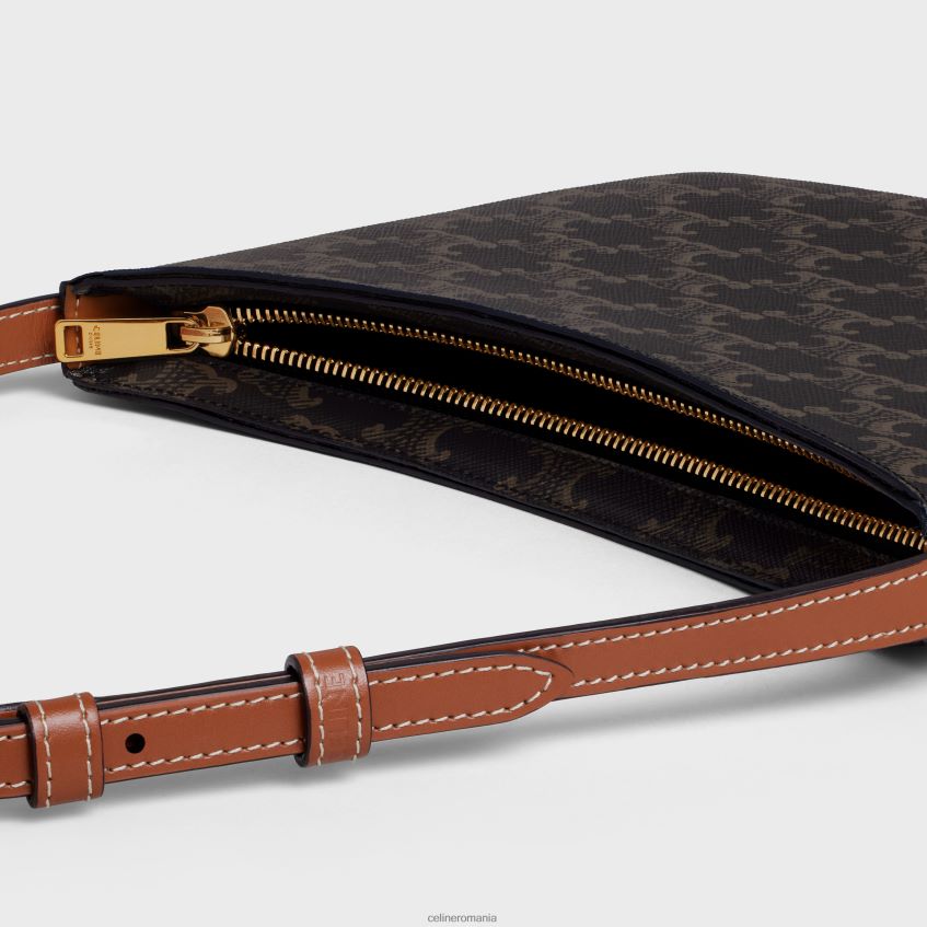 accesorii ro CELINE femei geantă medie croque din pânză și piele de vițel Triomphe 8R6R60229