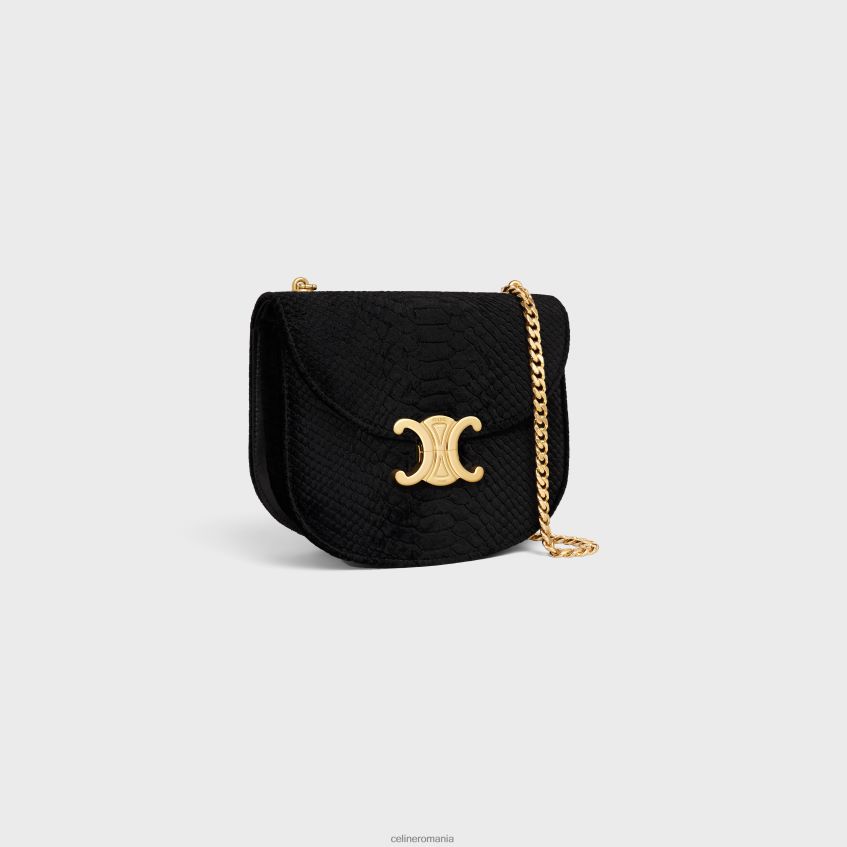 accesorii ro CELINE femei lanț besace clea din catifea cu efect de piton 8R6R60170