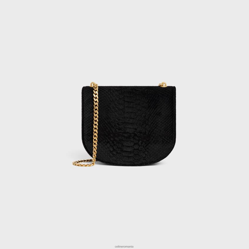 accesorii ro CELINE femei lanț besace clea din catifea cu efect de piton 8R6R60170