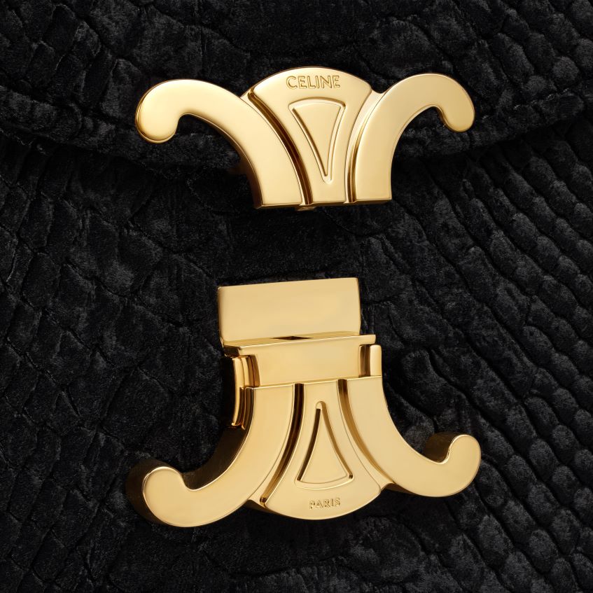 accesorii ro CELINE femei lanț besace clea din catifea cu efect de piton 8R6R60170