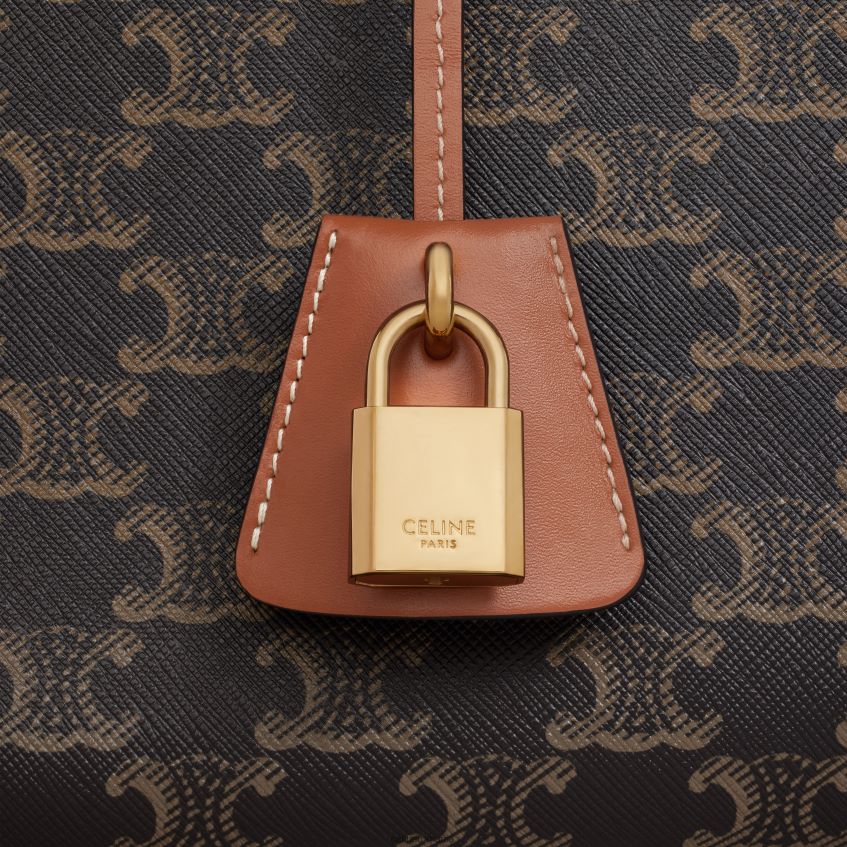 accesorii ro CELINE femei mini cabane orizontale din pânză Triomphe și piele de vițel 8R6R60236