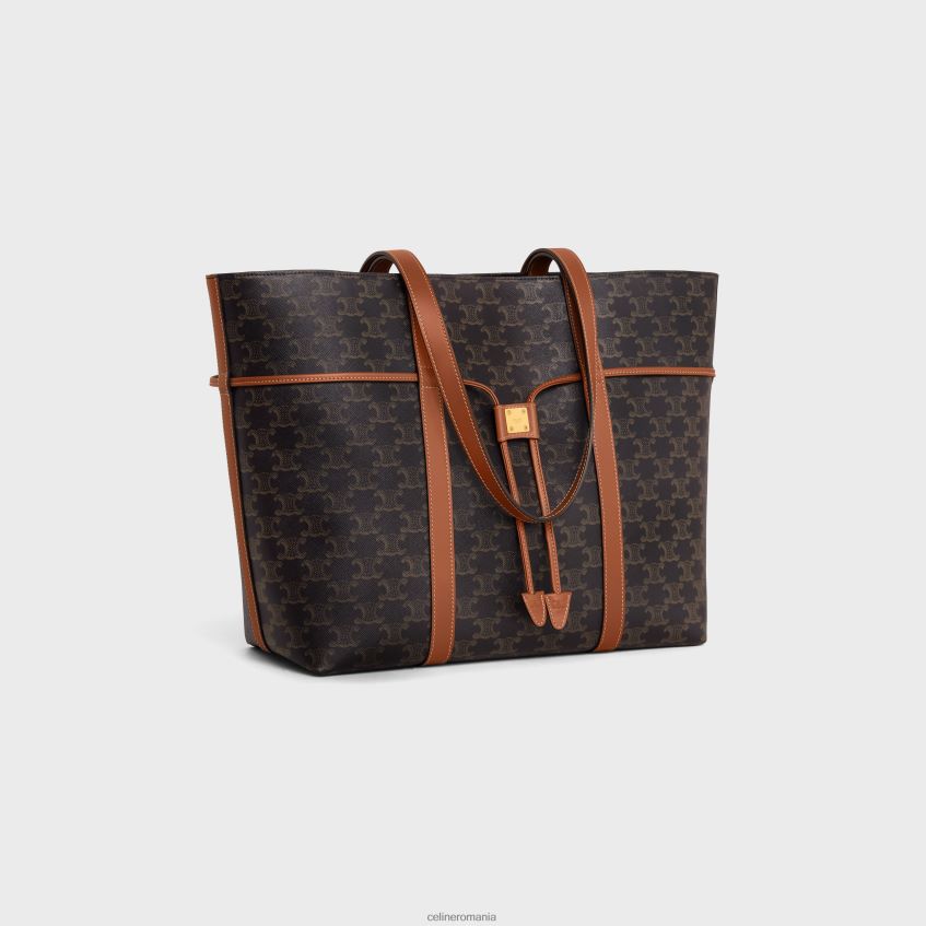 accesorii ro CELINE femei șnur cabas din pânză Triomphe și piele de vițel 8R6R60235