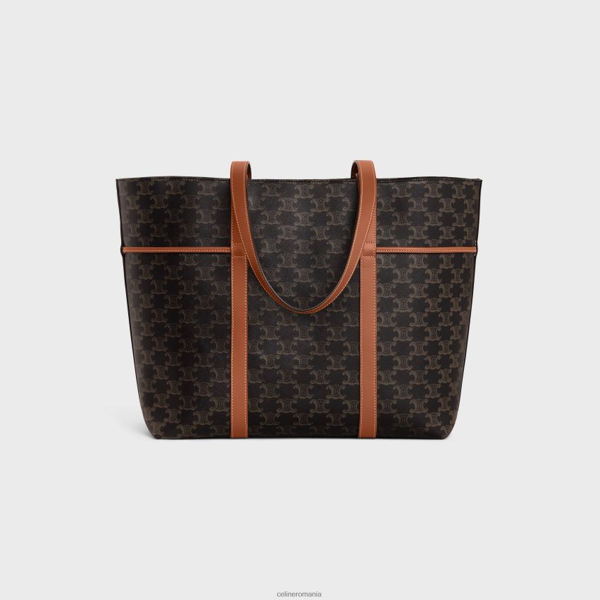 accesorii ro CELINE femei șnur cabas din pânză Triomphe și piele de vițel 8R6R60235