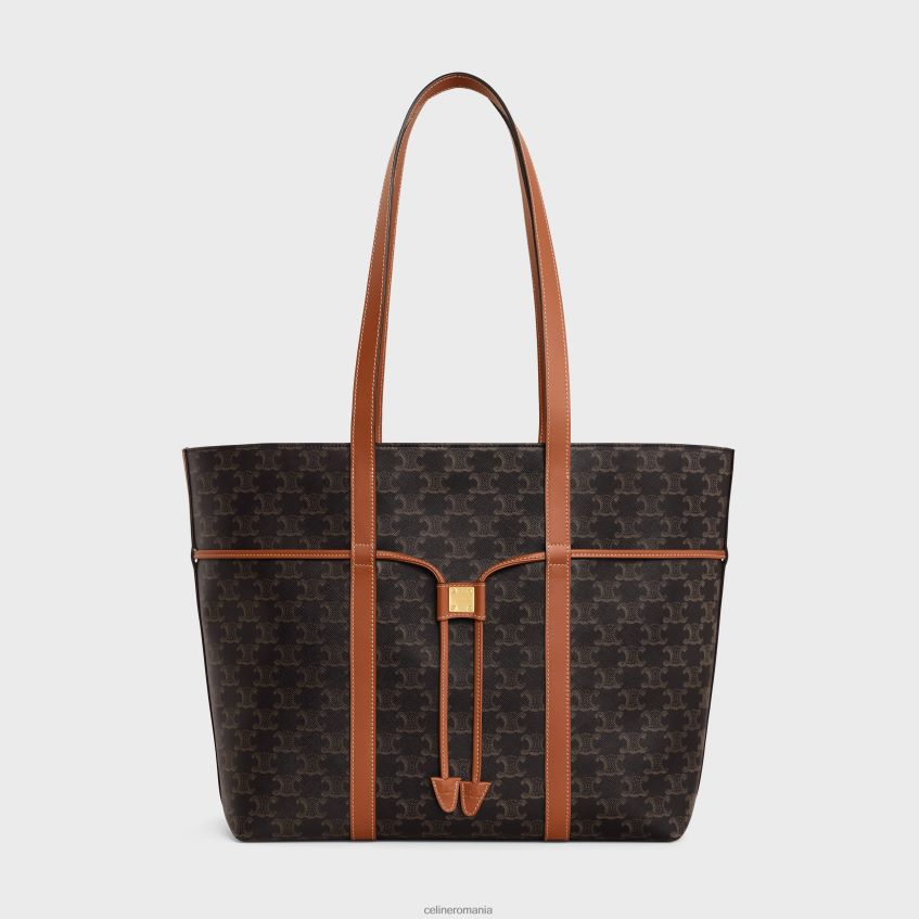 accesorii ro CELINE femei șnur cabas din pânză Triomphe și piele de vițel 8R6R60235