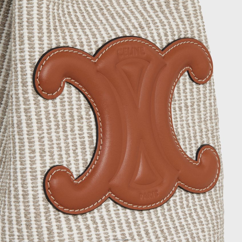 accesorii ro CELINE femei șnur pentru adolescenți din material textil cu dungi și piele de vițel 8R6R60204