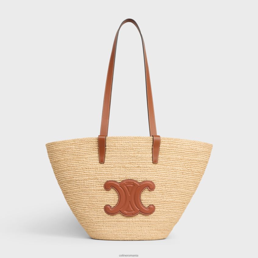 accesorii ro CELINE femei panier clasic mediu suplu din rafie și piele de vițel 8R6R6024
